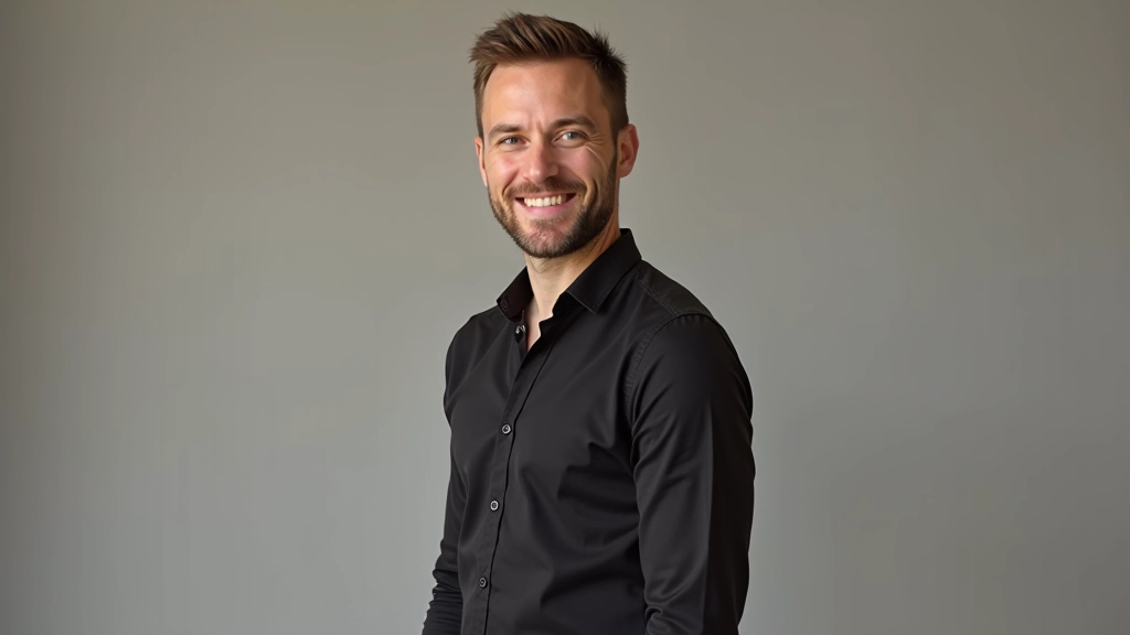 Instruktor tance s úsměvem v profesionálním portrétním focení