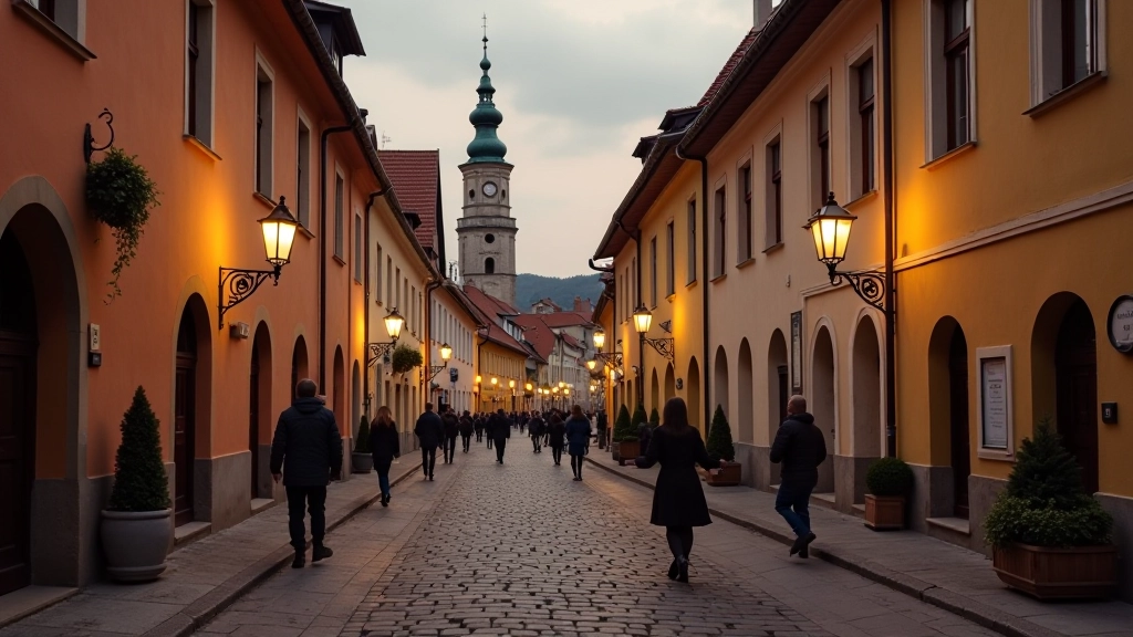 Staré město Český Krumlov s tradičními budovami a kostelem